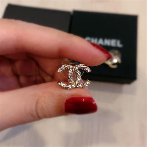 chanel c earrings fake|faux chanel double c earrings.